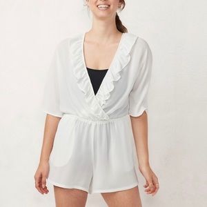 NWOT LC Lauren Conrad White Romper Cover Up